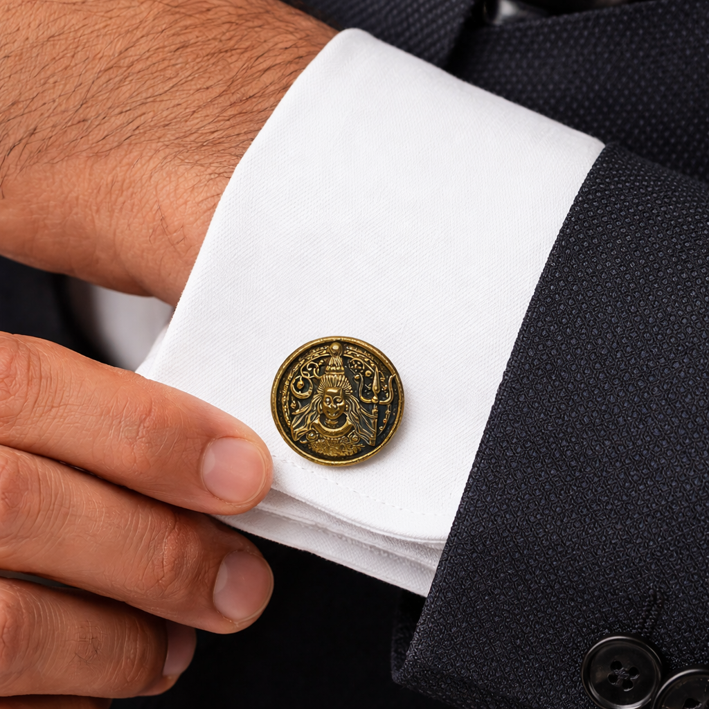 Mahadev brass cufflinks