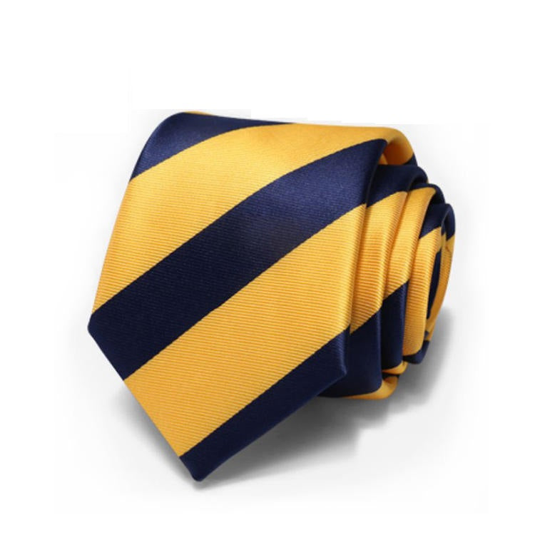 Navy Gold Regal Striped Tie