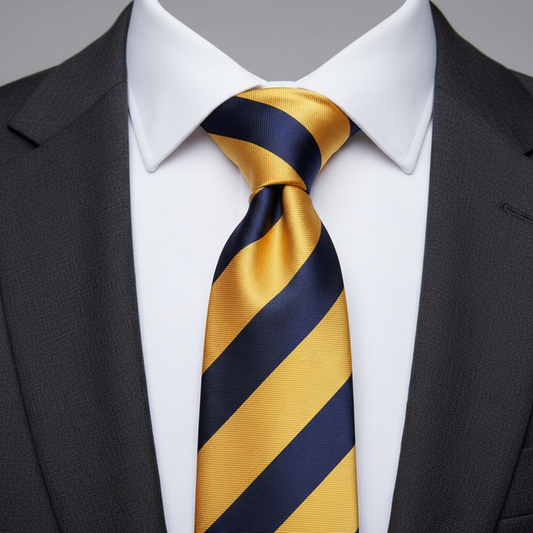 Navy Gold Regal Striped Tie