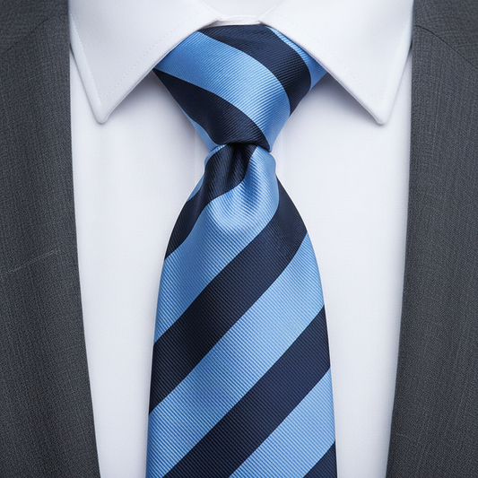 Dark Navy and Blue Stripe Tie