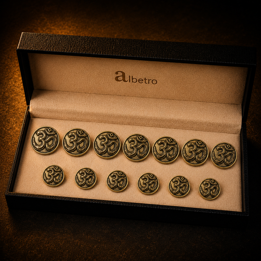 Om Button — Antique Gold