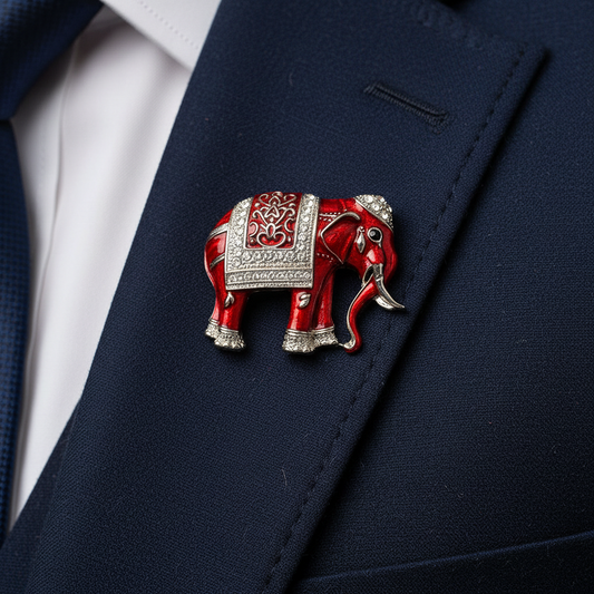 Royal Red Elephant Brooch