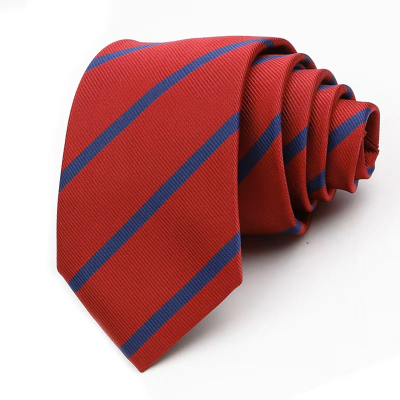 Red and Blue Thin Stripe Tie