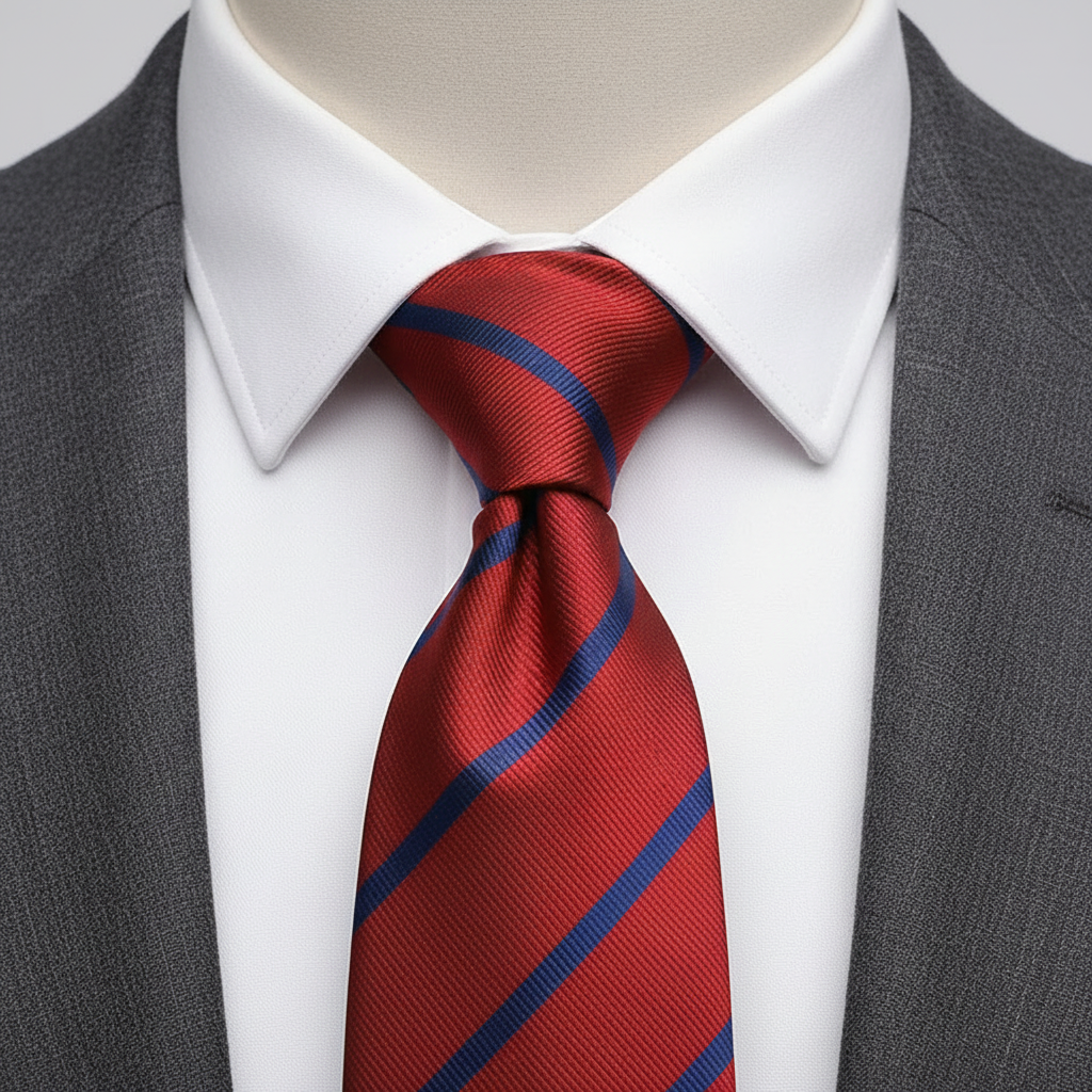 Red and Blue Thin Stripe Tie