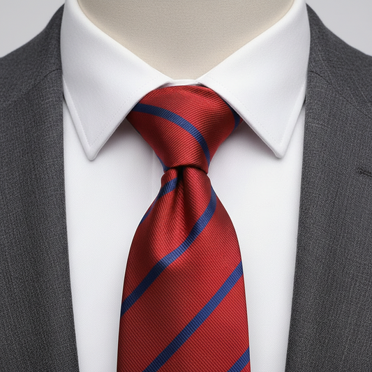 Red and Blue Thin Stripe Tie
