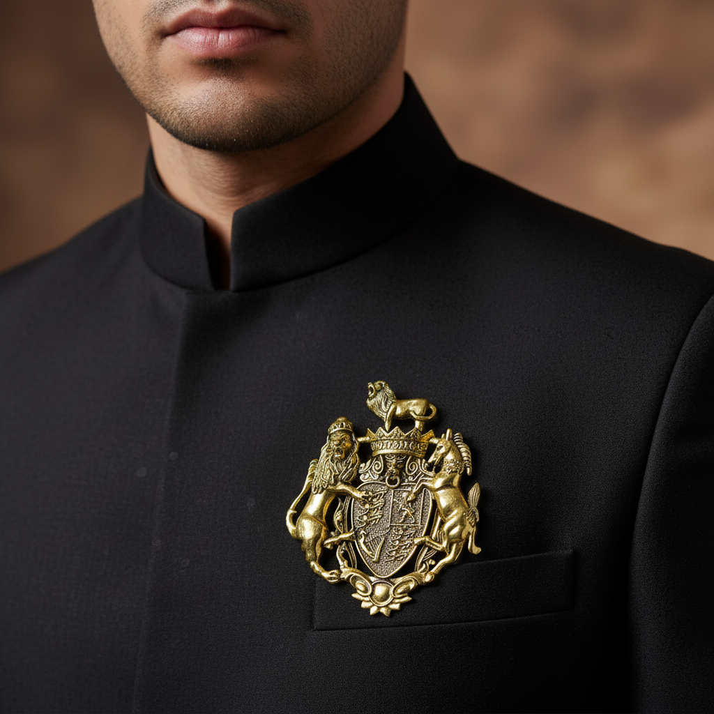 Royal Lion Crest Brooch