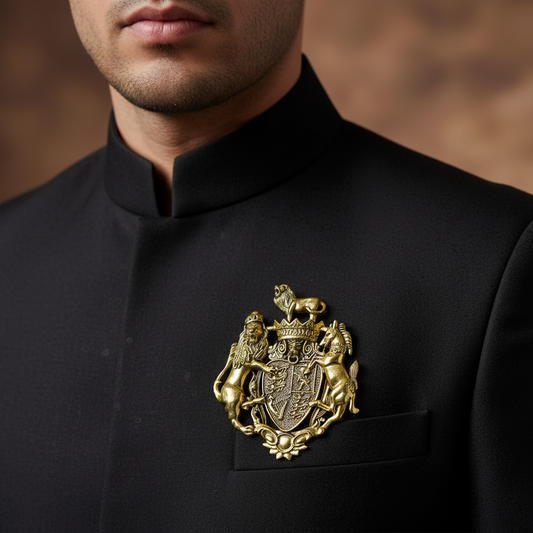 Royal Lion Crest Brooch