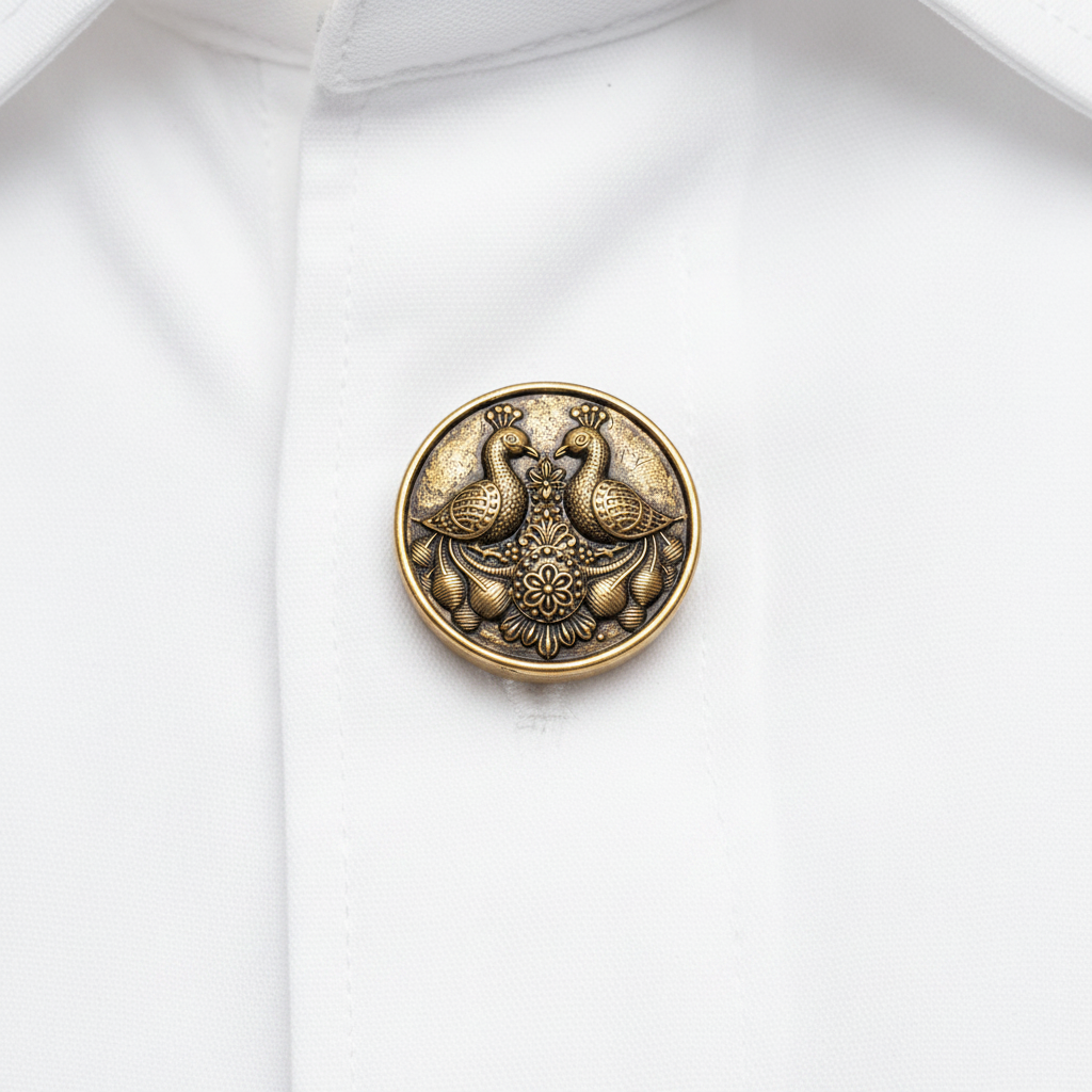 Royal Peacock Heritage Button Cover