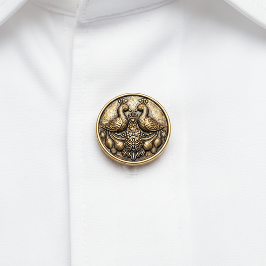 Royal Peacock Heritage Button Cover