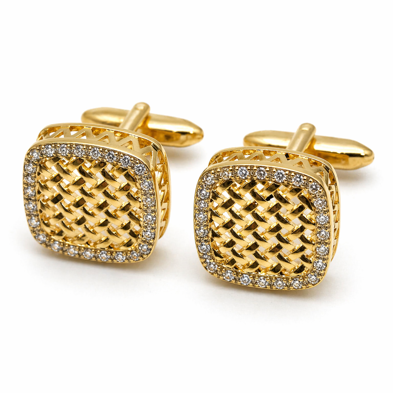 Royal Weave Gold Cufflinks