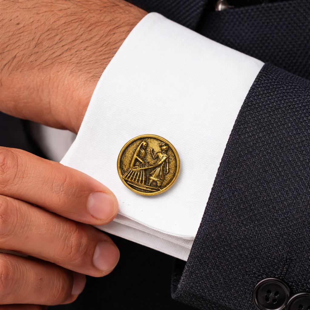 Royal Couple Brass Cufflinks