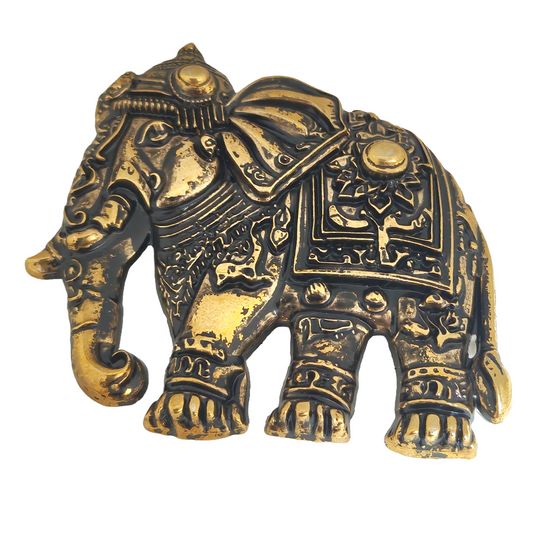 Royal Elephant Brooch – Antique Gold