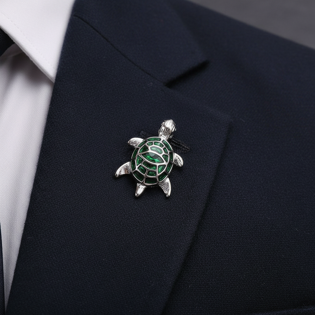 Green Turtle Lapel Pin