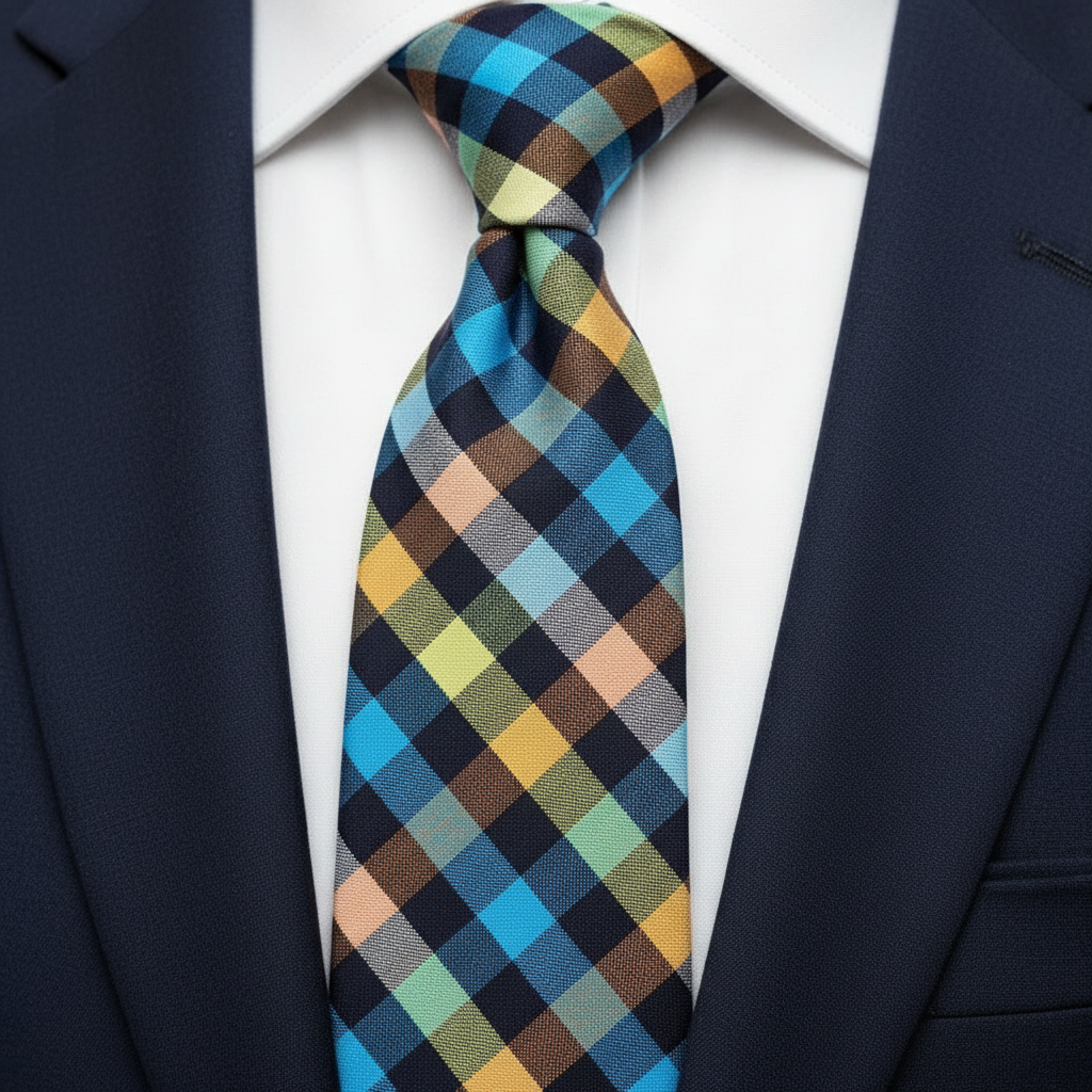 Urban Mosaic Checkered Tie  Multicolor