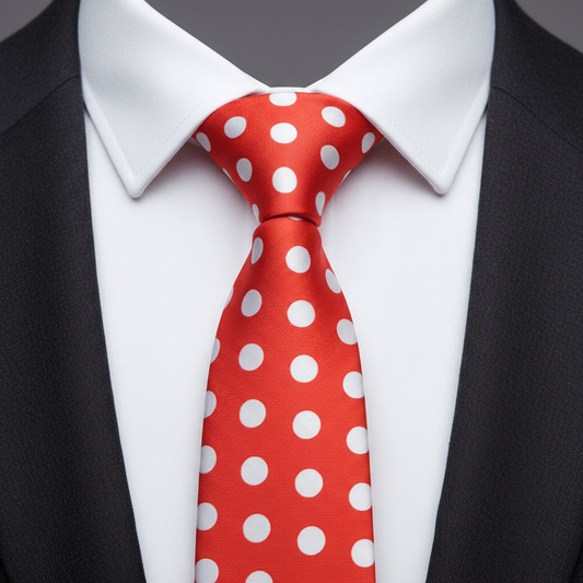 Carrot Orange Tie With White Polka Dots