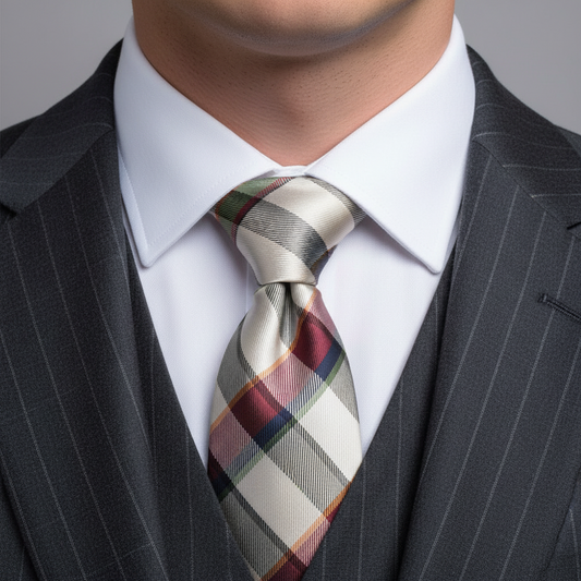Classic Checked Slim Silk Tie