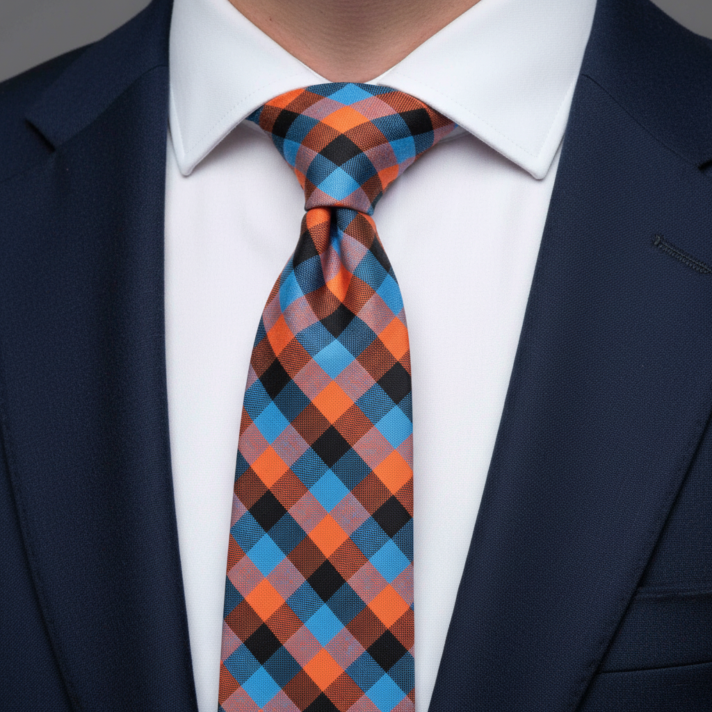 Multi Color Cotton Gingham Tie