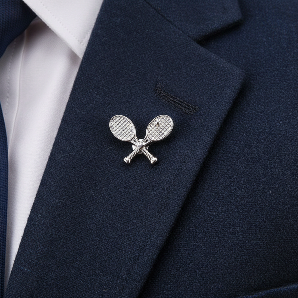 Tennis Racquet Lapel Pin