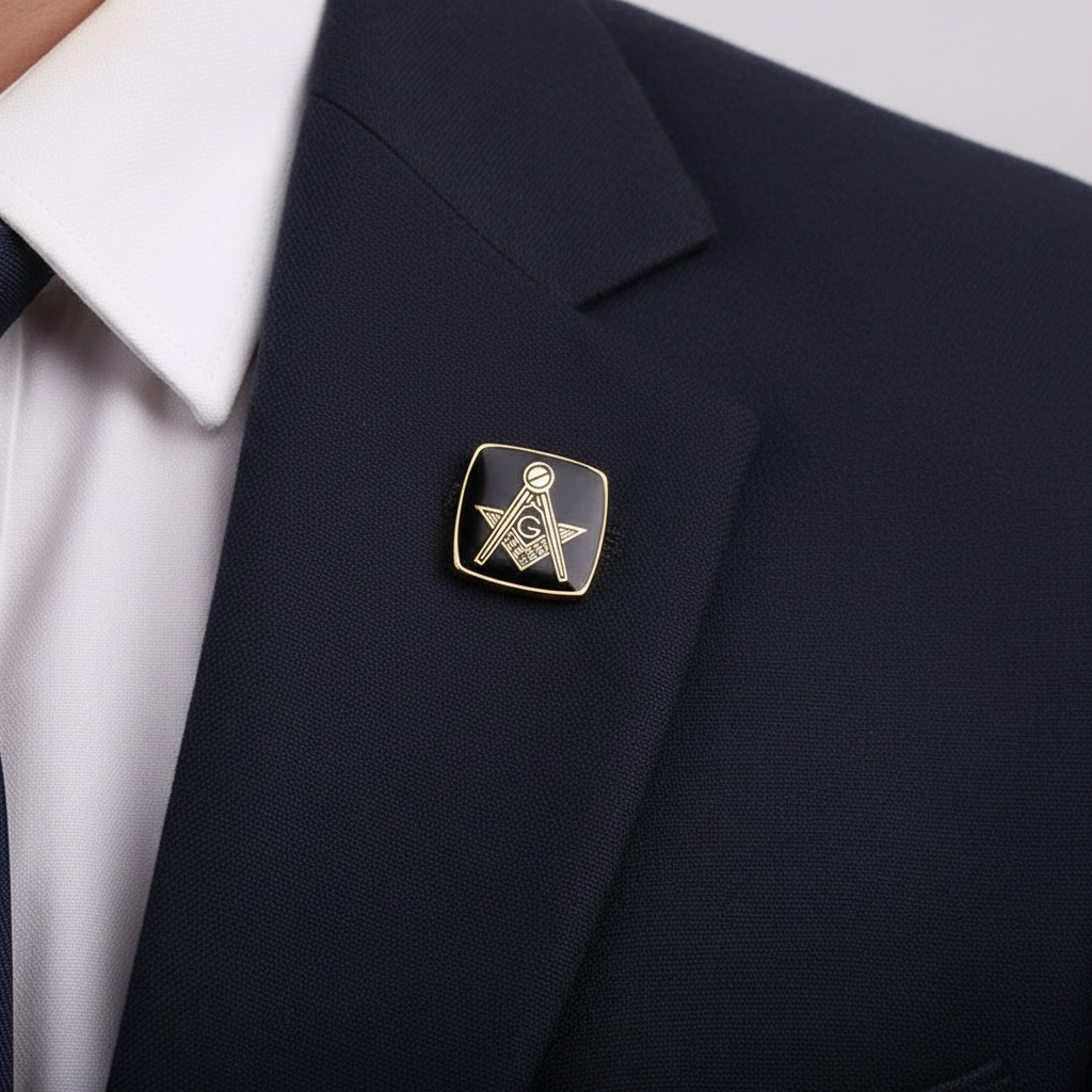 Masonic Square and Compass Lapel Pin