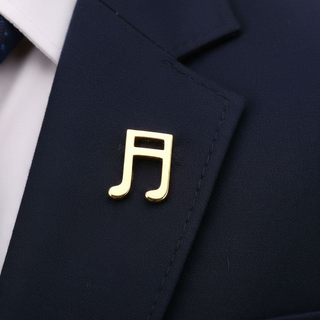 Gold Muisc Note Lapel Pin