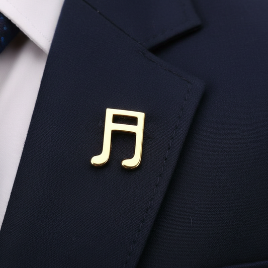 Gold Muisc Note Lapel Pin