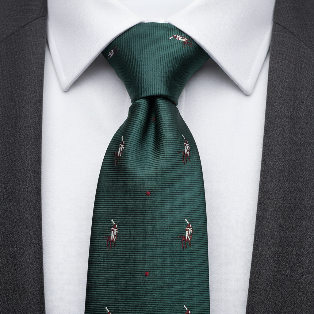 7cm Forest Green Horse Jockey Printed Tie