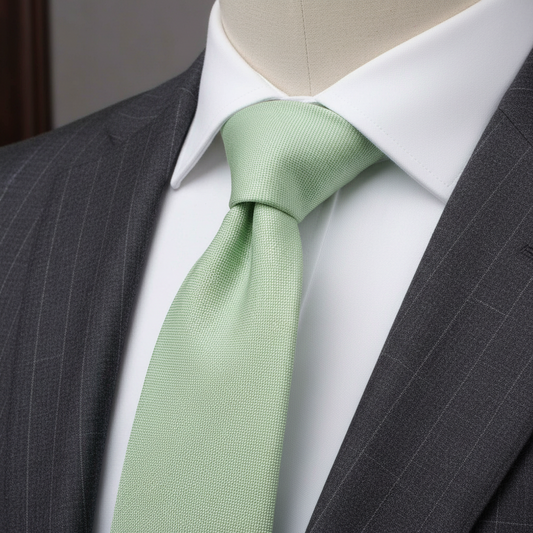 6cm Solid Light Green Cotton Tie