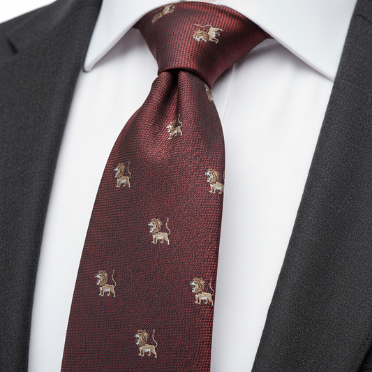 8cm Brown Lion Printed Tie