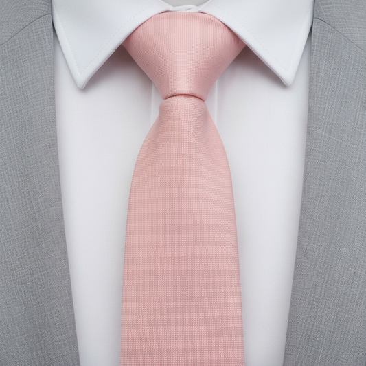6cm Peach Solid Cotton Tie