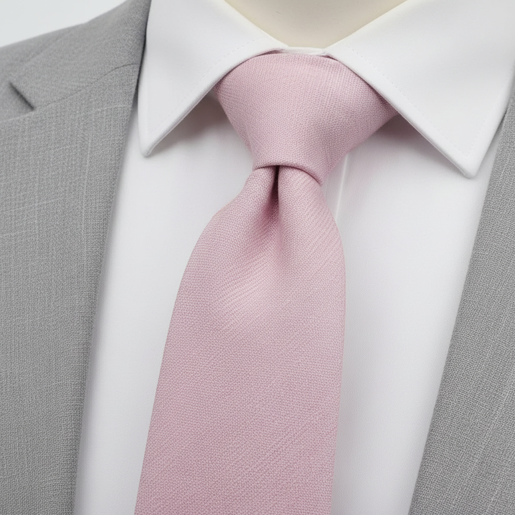 6cm Solid Pink Cotton Tie