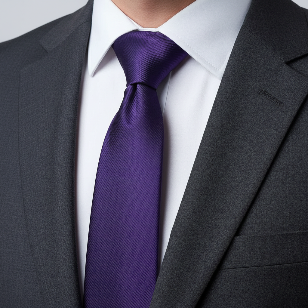 8cm Solid Purple Tie