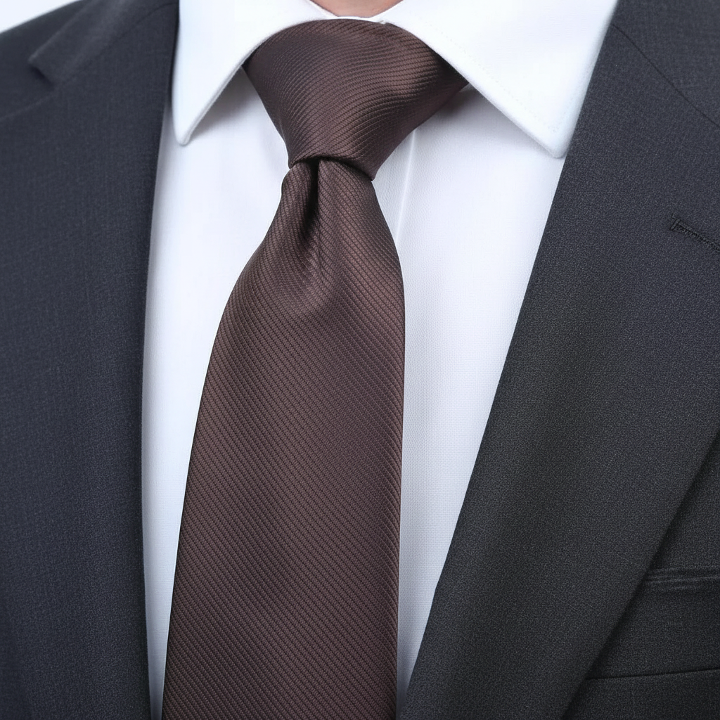 6cm Solid Dark Brown Tie