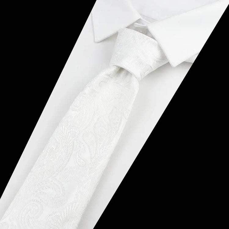 Diamond White Teardrop Paisley Tie