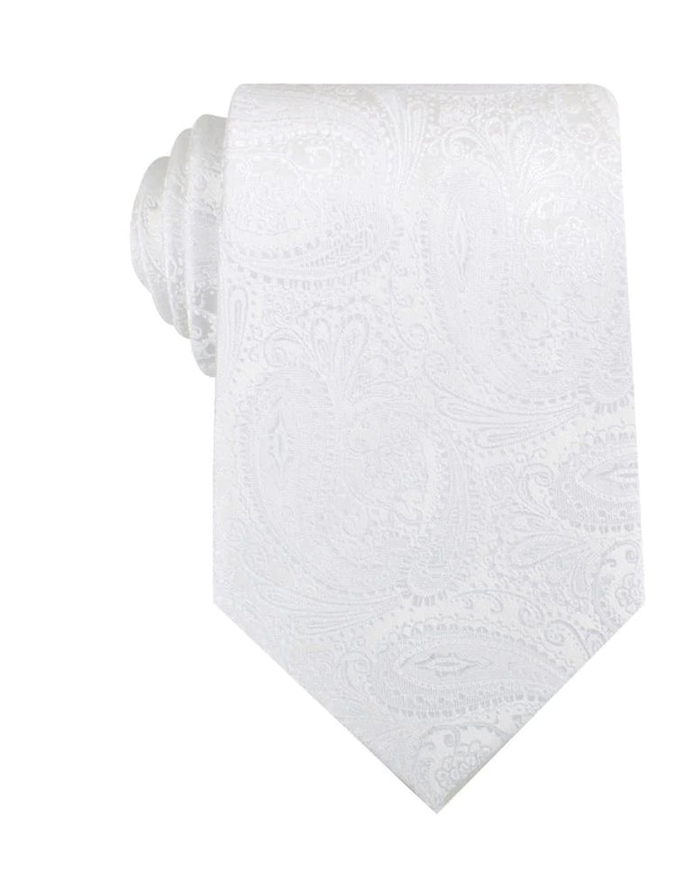 Diamond White Teardrop Paisley Tie