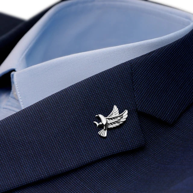 Silver Flying Eagle Lapel Pin