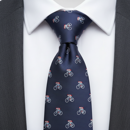 8cm Elite Cyclist Navy Blue Tie