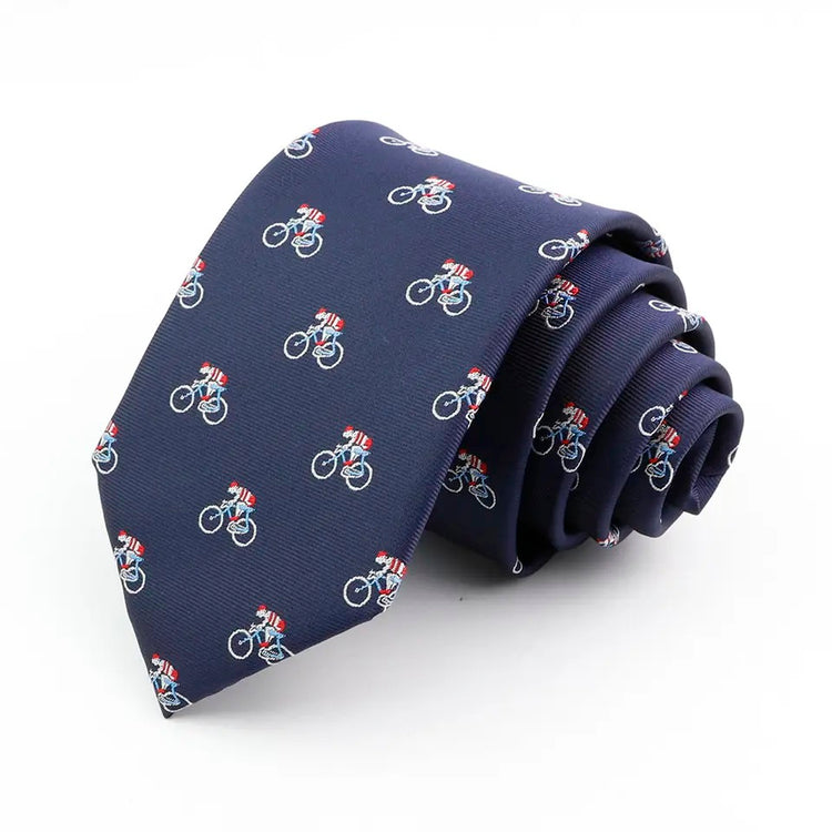 8cm Cycle Navy Blue Tie