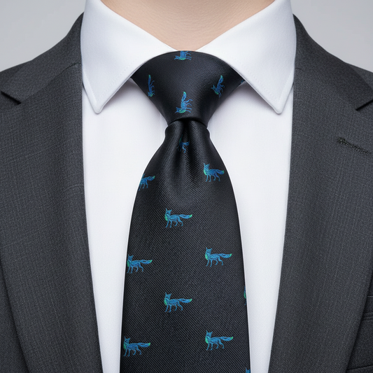 8cm Black Mr Fox Tie