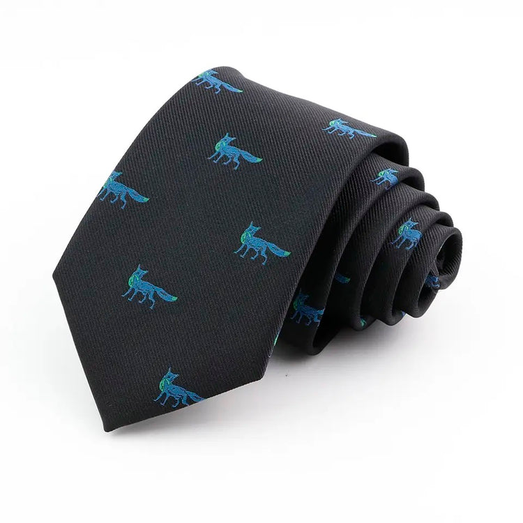 8cm Black Mr Fox Tie