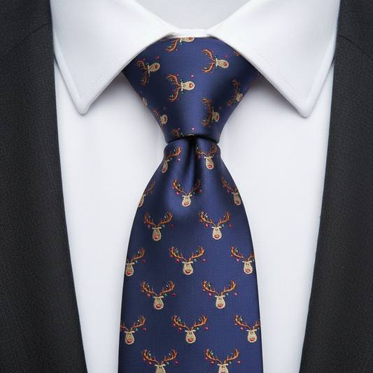 8cm Stag Head Classic Blue Tie