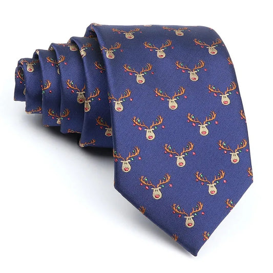 8cm Stag Head Classic Blue Tie
