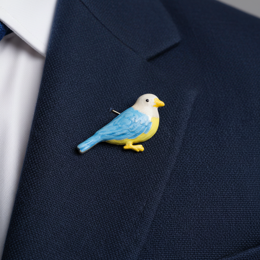 Enamel Bird Brooch