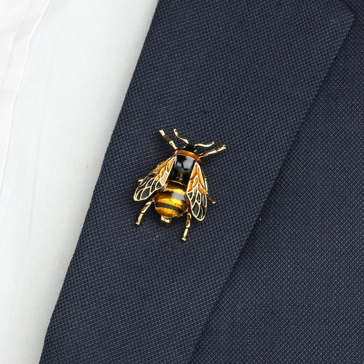 Enamel Honeybee Brooch