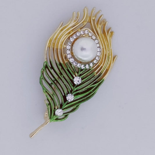 Peacock Feather Brooch-Shopwithstyle