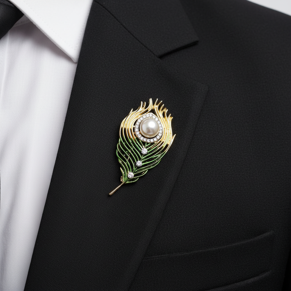 Peacock Feather Brooch