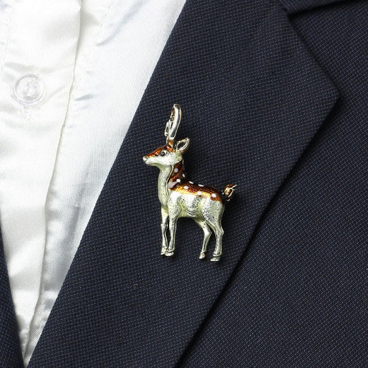 Enamel Deer Brooch-Shopwithstyle