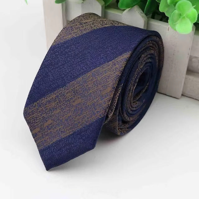 6cm Grey and Blue Stripe Tie-Shopwithstyle