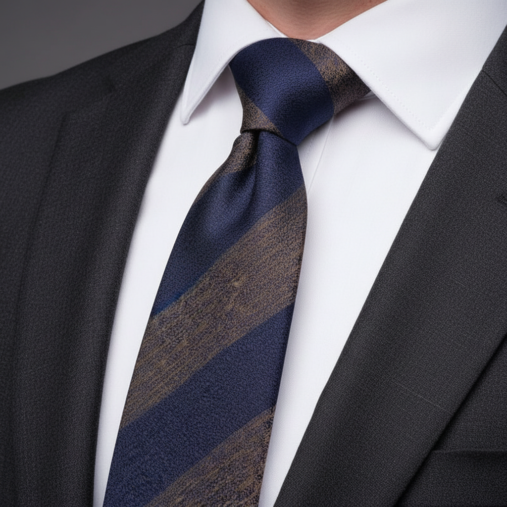 6cm Grey and Blue Stripe Tie