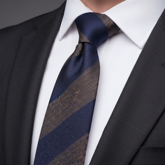 6cm Grey and Blue Stripe Tie