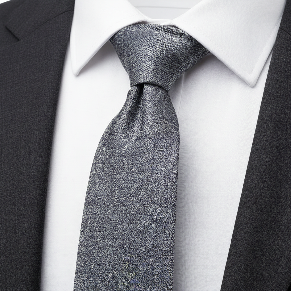 6cm Solid Grey Texture Tie